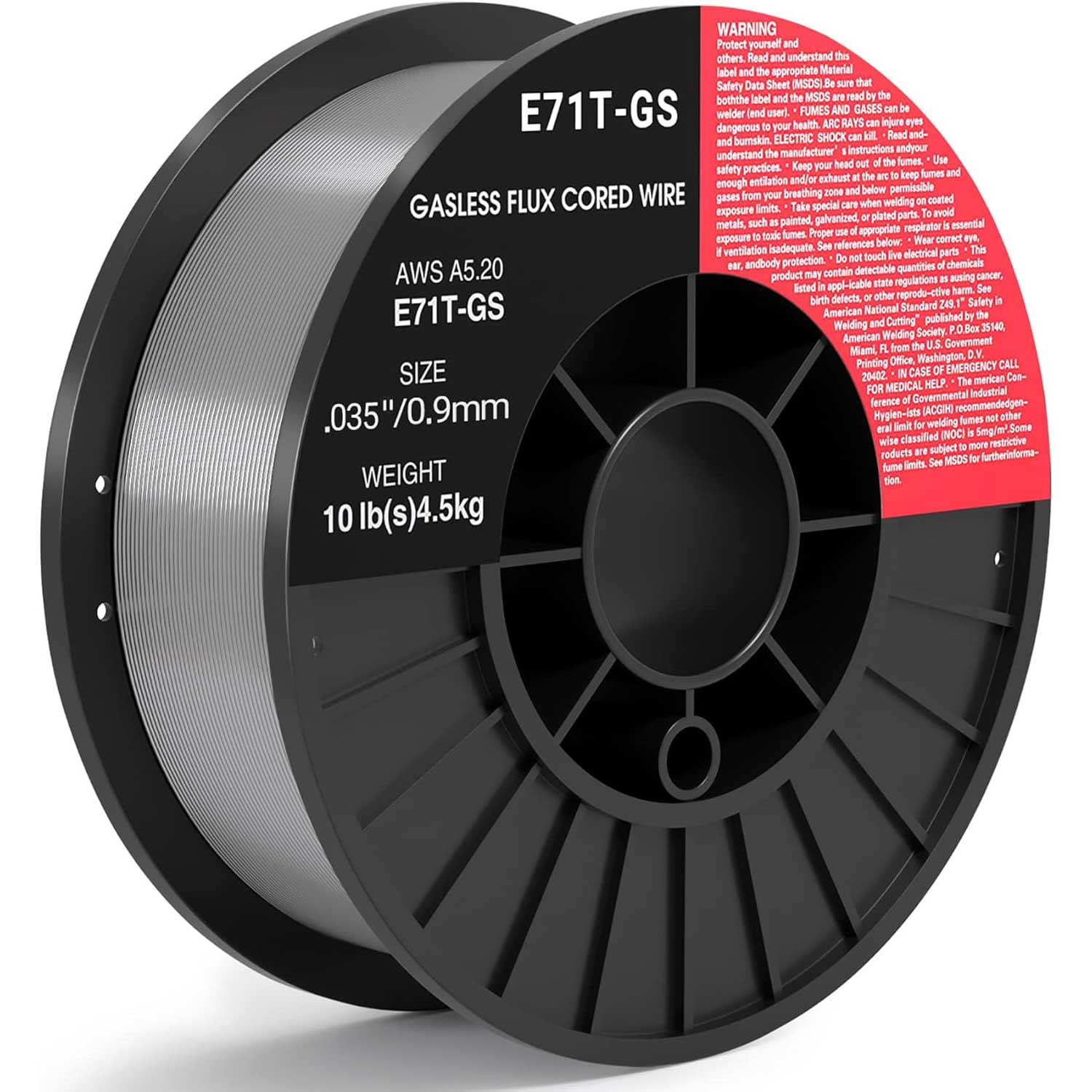 E71T-Gs Flux Core Mig Wire, aço suave E71TGS.035-Diâmetro, carretel de 4,5 kg (0,035-Polegada 10 LB) Welding Wire